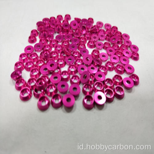 Hobbycarbon aluminium countersunk washer untuk sekrup